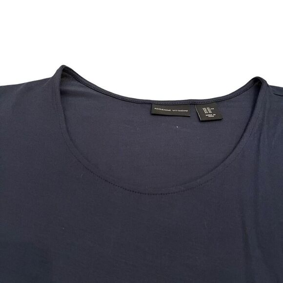 ADRIENNE VITTADINI Navy Blue Short Sleeve Scoop Neck Blouse Size XL - Picture 3 of 7
